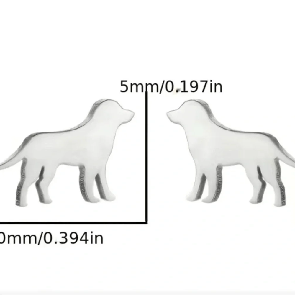 NEW Silver Dog Silhouette Stud Earrings – Minimalist Pet Lover Jewelry